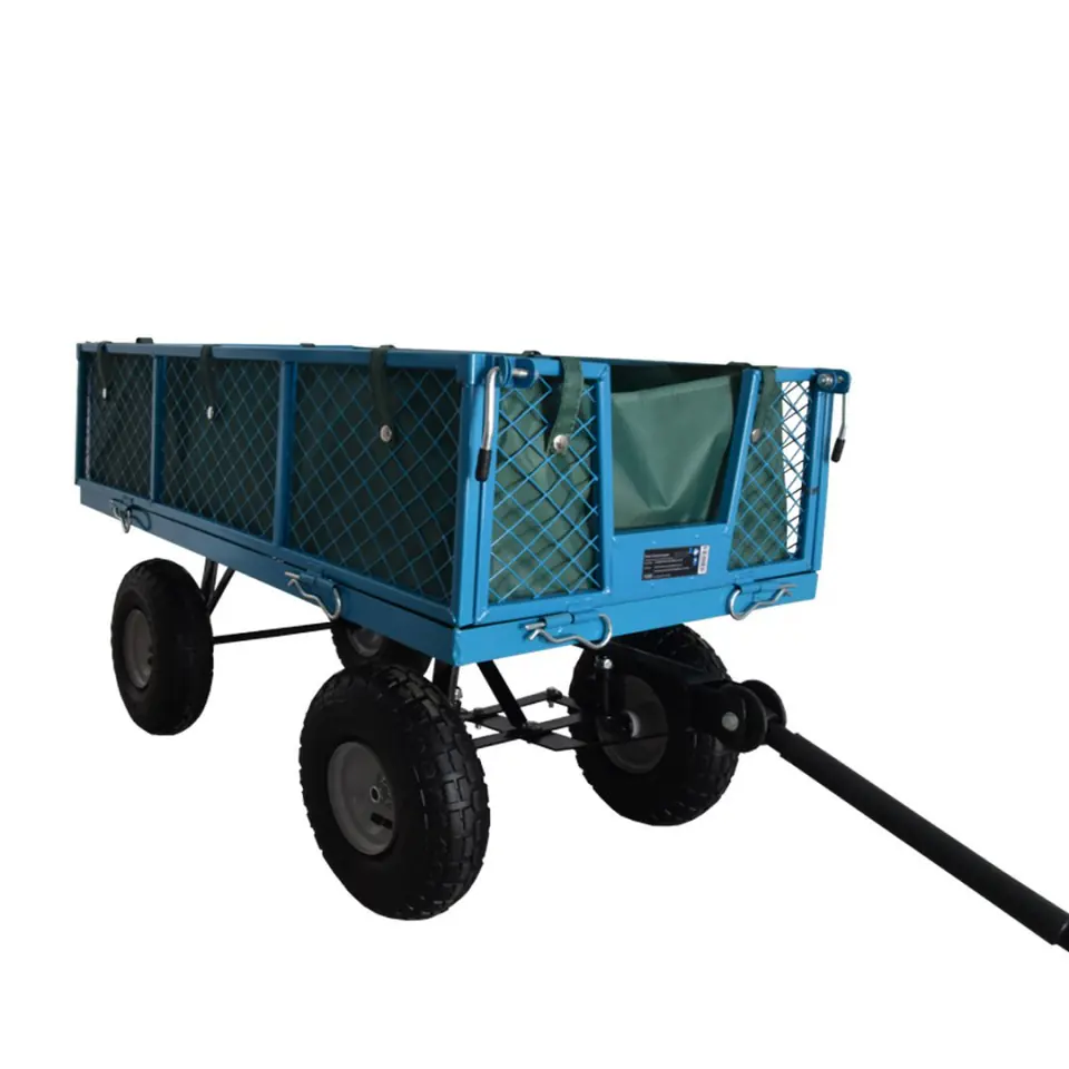 ⁨Ogrodowy wózek transportowy koszyk z metalową siatką Bituxx składany udźwig 300kg⁩ w sklepie Wasserman.eu