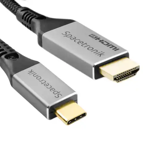 ⁨Kabel USB-C 3.1 HDMI 4K Spacetronik KCH-SPA010 1m⁩ w sklepie Wasserman.eu