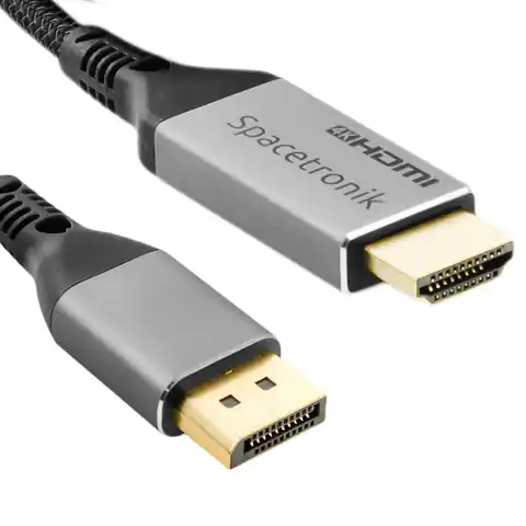 ⁨Kabel DP HDMI 4K 60Hz Spacetronik KDH-SPA010 1m⁩ w sklepie Wasserman.eu