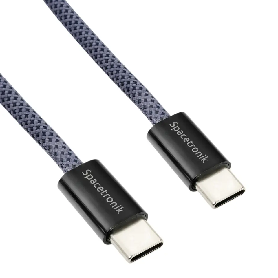 ⁨Kabel USB-C PD100/240W Spacetronik 1m granatowy⁩ w sklepie Wasserman.eu