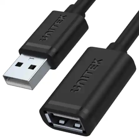⁨UNITEK Y-C450GBK USB cable 2 m USB 2.0 USB A Black⁩ at Wasserman.eu