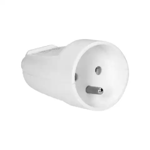 ⁨Portable single detachable socket, 16A, 250V, 2P+Z, white⁩ at Wasserman.eu