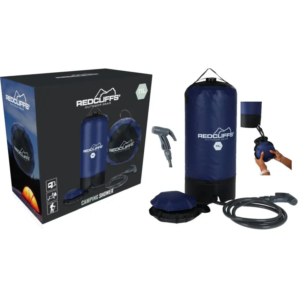 ⁨PRYSZNIC SOLARNY KEMPINGOWY TURYSTYCZNY 11L Z POMPKĄ REDCLIFFS⁩ w sklepie Wasserman.eu