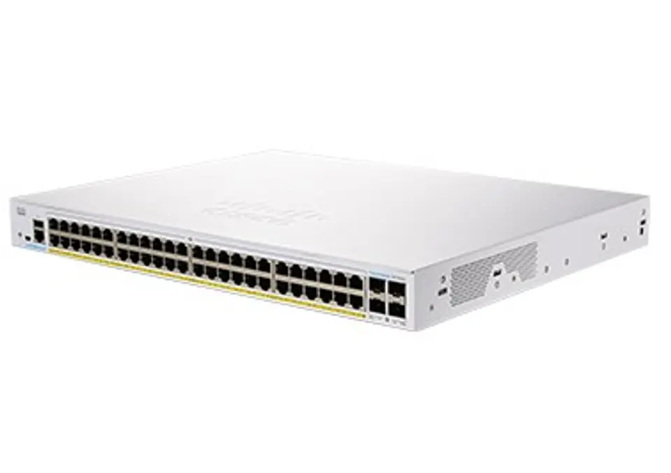 ⁨Cisco CBS350-48FP-4X-EU łącza sieciowe Zarządzany L2/L3 Gigabit Ethernet (10/100/1000) Srebrny⁩ w sklepie Wasserman.eu