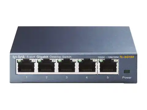⁨TP-Link TL-SG105 switch niezarządzalny L2 Gigabit Ethernet (10/100/1000) Czarny⁩ w sklepie Wasserman.eu