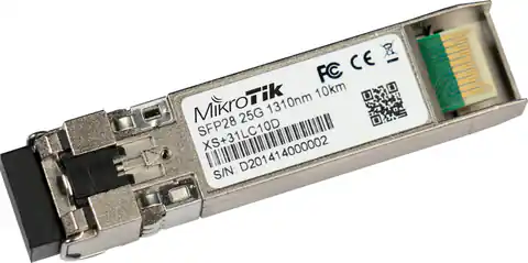 ⁨Mikrotik XS+31LC10D moduł przekaźników sieciowych Swiatłowód 25000 Mbit/s SFP28 1310 nm⁩ w sklepie Wasserman.eu