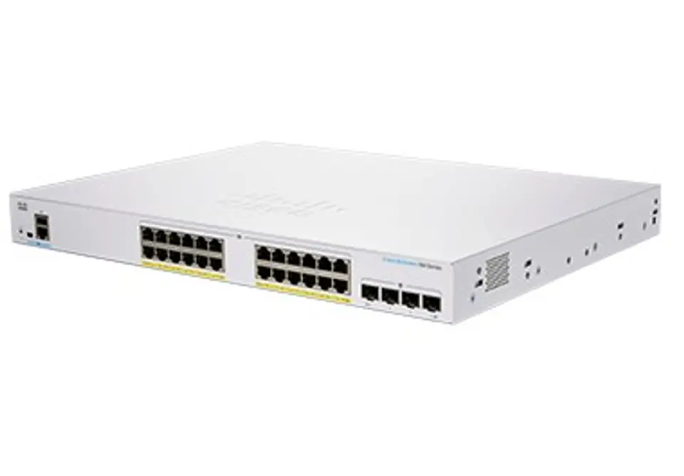 ⁨Cisco CBS350-24P-4G-EU network switch Managed L2/L3 Gigabit Ethernet (10/100/1000) Silver⁩ at Wasserman.eu