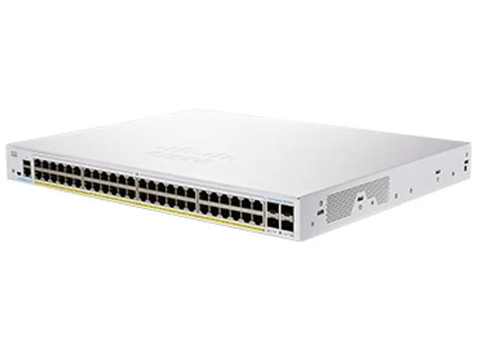 ⁨Cisco CBS350-48P-4G-EU network switch Managed L2/L3 Gigabit Ethernet (10/100/1000) Silver⁩ at Wasserman.eu