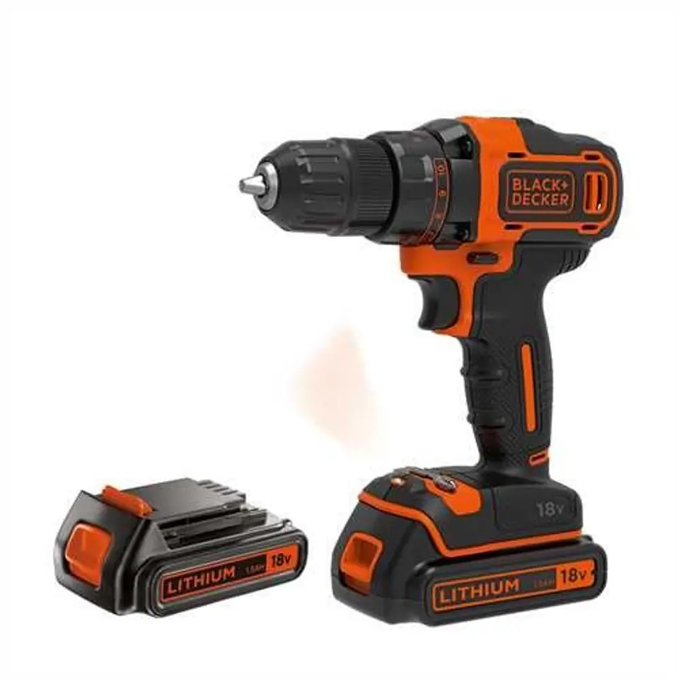 ⁨Black & Decker BDCDD186KB drill Keyless Black, Orange⁩ at Wasserman.eu