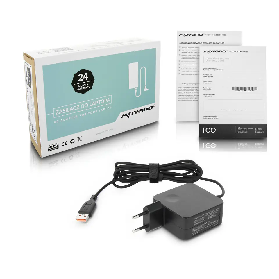 ⁨Movano 20v 2a Power Adapter (Rectangular Yoga 3 - Yoga 4) 40W for Lenovo Yoga3 Pro Tablet⁩ at Wasserman.eu