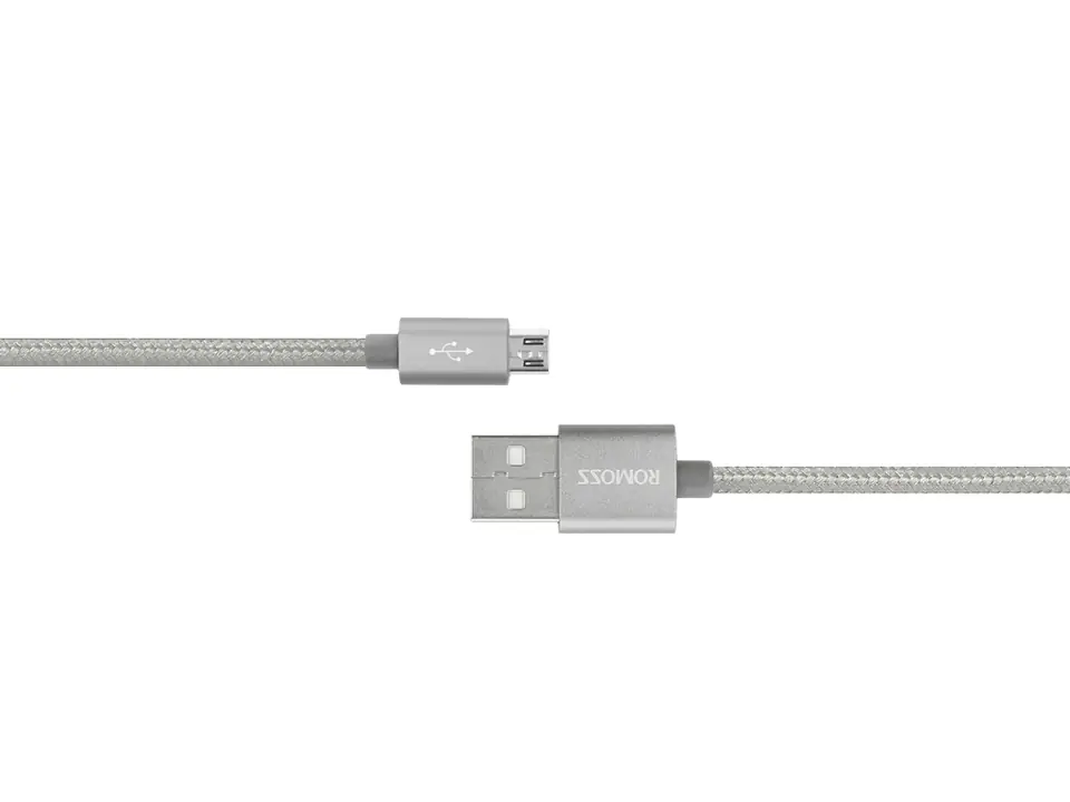 ⁨Kabel ROMOSS micro USB (ładowanie, komunikacja) - gray / szary⁩ w sklepie Wasserman.eu