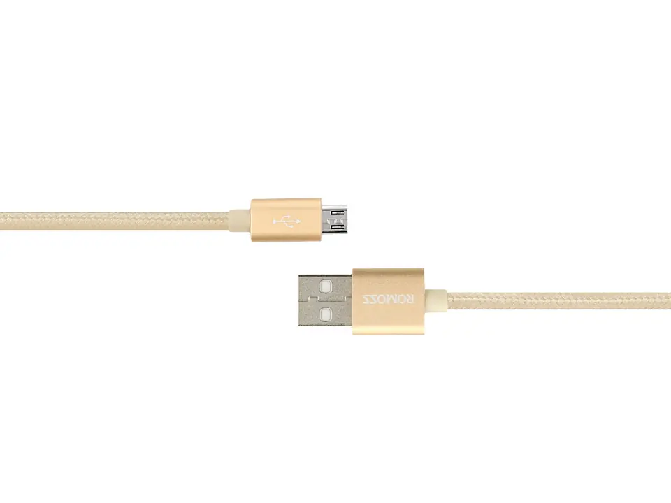 ⁨Kabel ROMOSS micro USB (ładowanie, komunikacja) - gold / złoty⁩ w sklepie Wasserman.eu