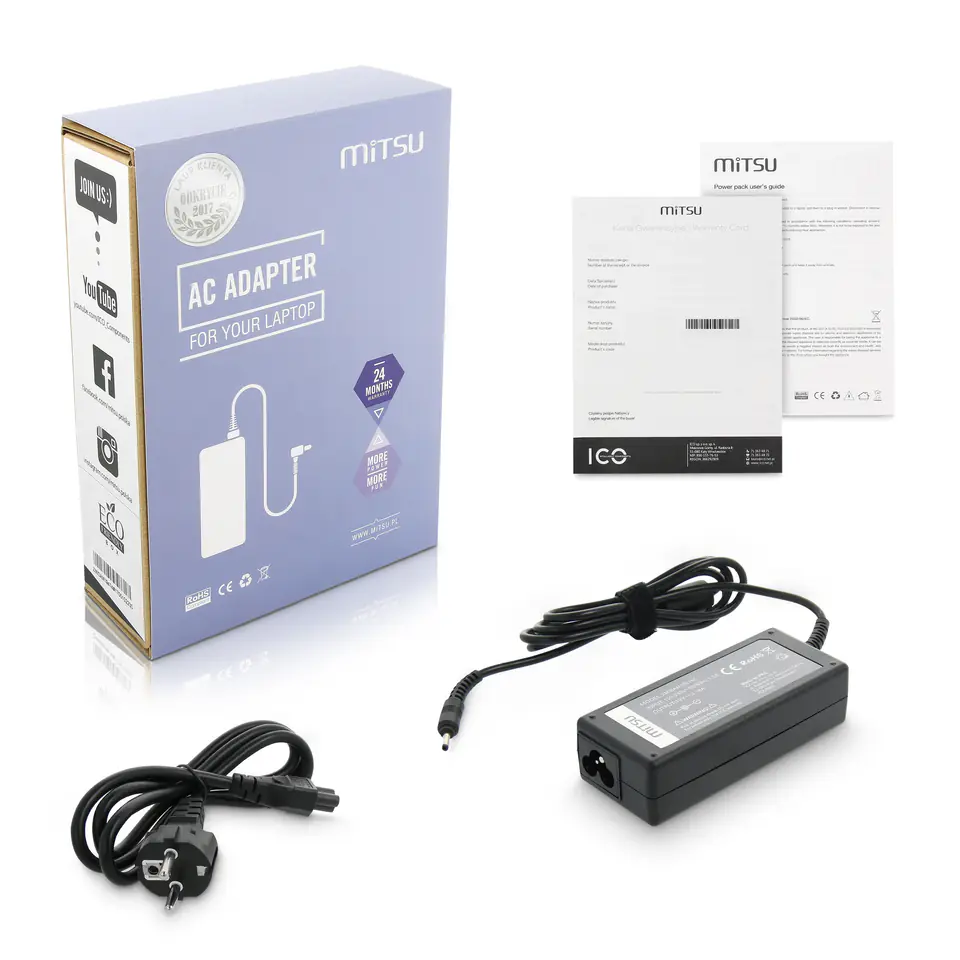 ⁨Zasilacz Mitsu 19v 3.16a (3.0x1.1) 60W do Samsung⁩ w sklepie Wasserman.eu
