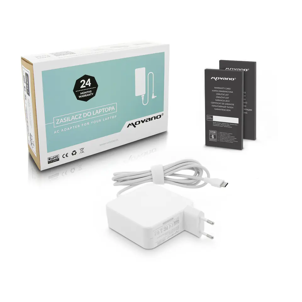 ⁨Zasilacz Movano 65W USB type C USB-C (white)⁩ w sklepie Wasserman.eu