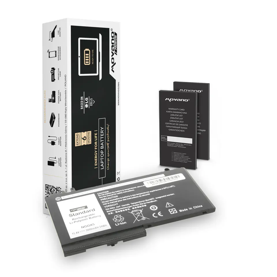 ⁨Movano Premium battery for Dell Latitude E5250, E5270⁩ at Wasserman.eu