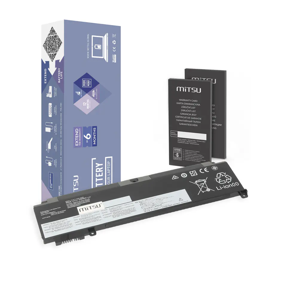 Bateria Mitsu do Lenovo ThinkPad T460s, T470s - przednia bateria w sklepie Wasserman.eu