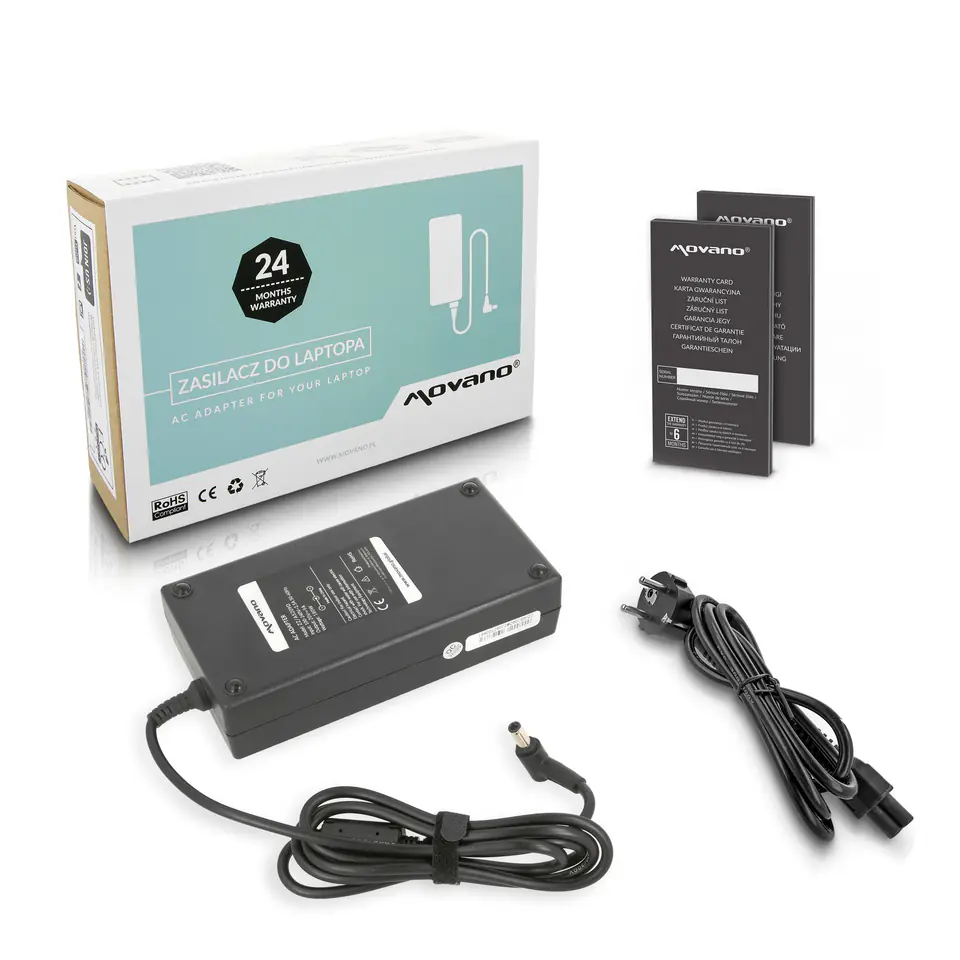 ⁨Zasilacz Movano 20v 9a (6.0x3.7 pin) 180W do Asus⁩ w sklepie Wasserman.eu