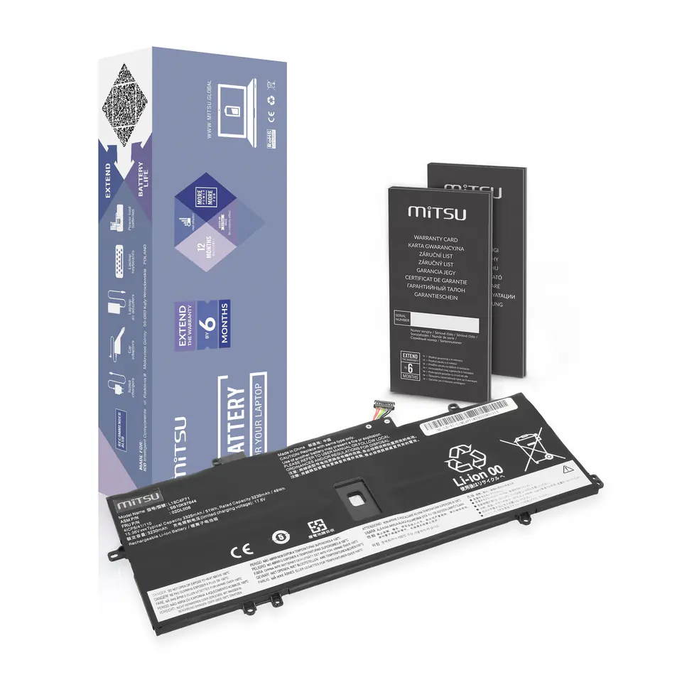 ⁨Bateria Mitsu do Lenovo Thinkpad X1 Carbon, Yoga (gen7, gen8)⁩ w sklepie Wasserman.eu