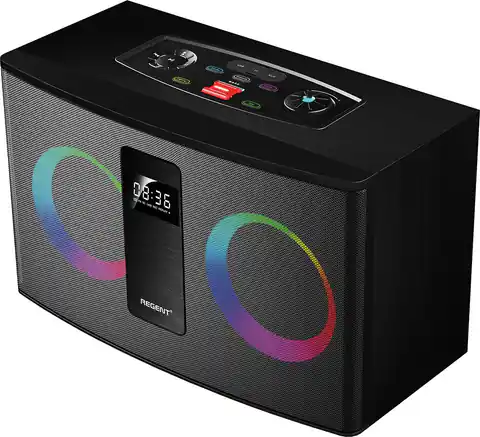 ⁨Bluetooth speaker FERGUSON REGENT Power Audio 300BT RGB 2x 30W FM USB AUX DSP Black⁩ at Wasserman.eu