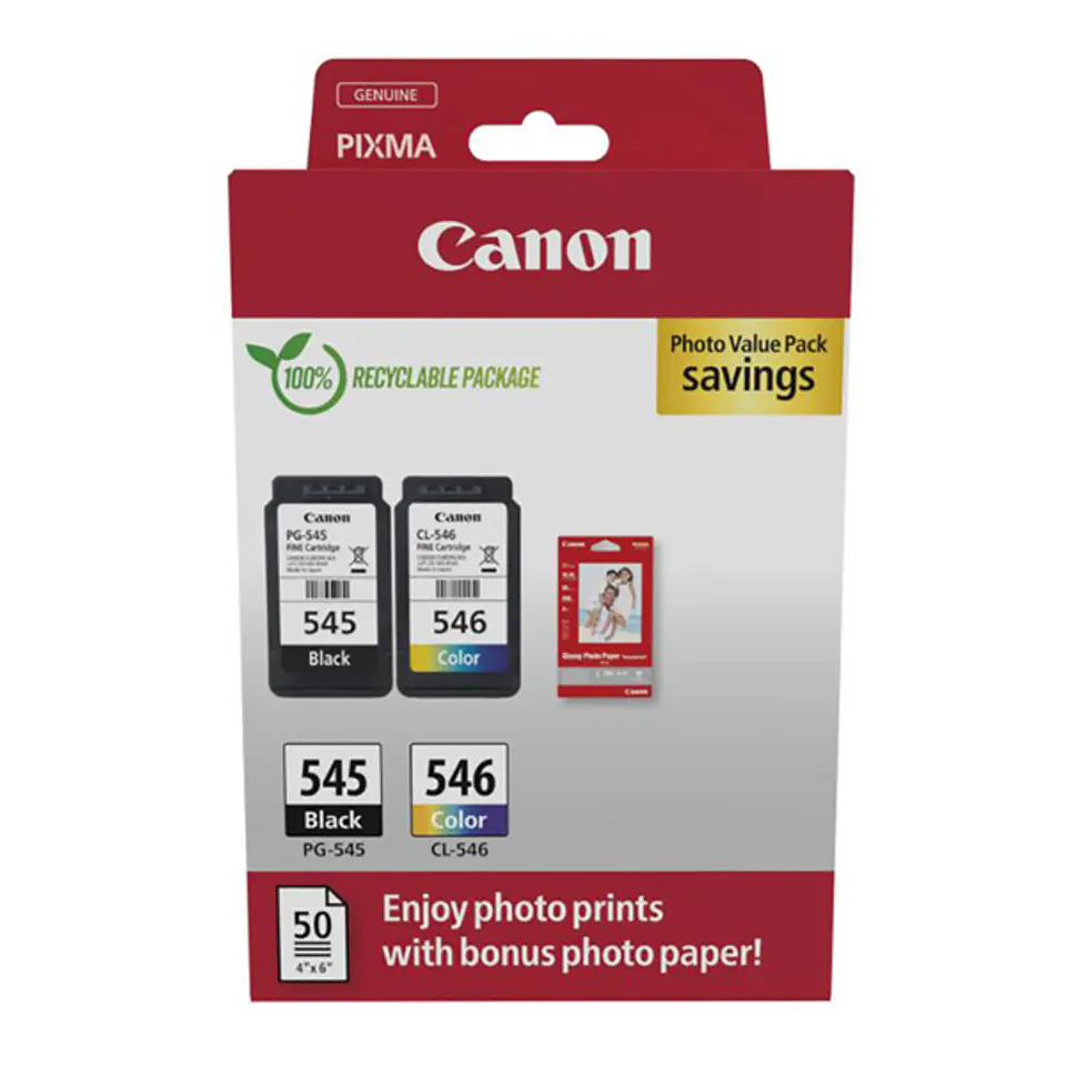 ⁨Canon oryginalny ink / tusz PG-545/CL-546, 8287B008, black/color, 2x180s, 1x8, 1x9ml, 2-pack⁩ w sklepie Wasserman.eu