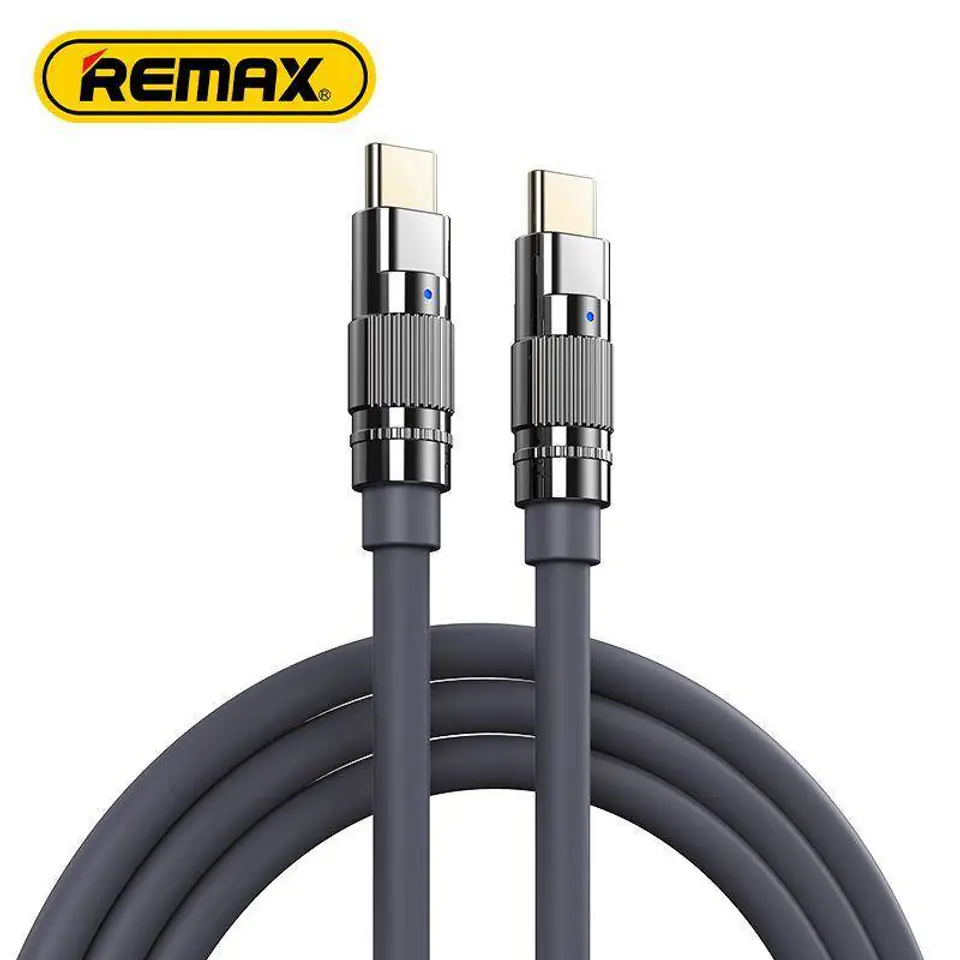 ⁨Kabel 100W 1,2m USB-C - USB-C Remax Wefon Series 100W Zinc Alloy RC-C055 szary⁩ w sklepie Wasserman.eu