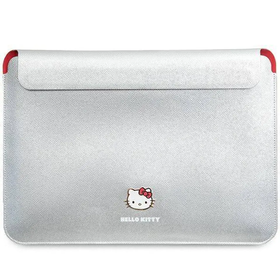 ⁨Torba LAPTOP 14" Hello Kitty Sleeve PU Metal Logo (HKCS14PGHDLMS) srebrne⁩ w sklepie Wasserman.eu