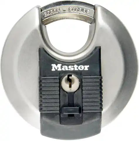 ⁨Disc padlock with Master Lock M40EURDCC key⁩ at Wasserman.eu
