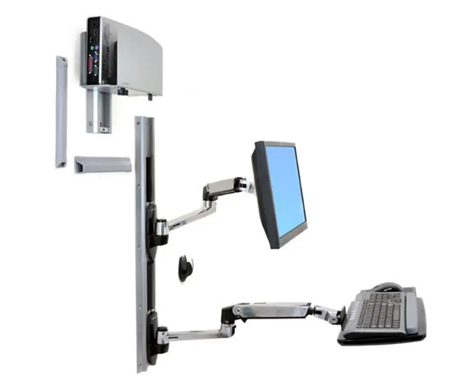 ⁨Ergotron LX WALLMOUNT SYSTEM W/CPU HOLD/MED SILV CPU HOLD 32IN 2.3-11KG⁩ w sklepie Wasserman.eu