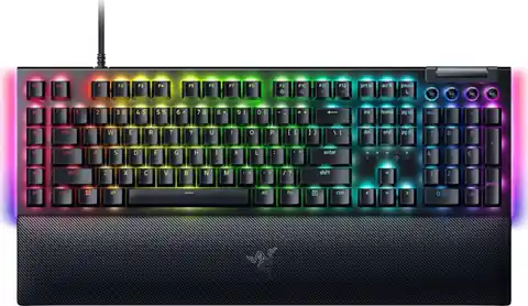 ⁨Razer BlackWidow V4 Razer Synapse enabled; 5052 Aluminum Alloy Top Case; 6 dedicated macros keys; 2-side underglow; Up to 8,000Hz polling rate RGB LED light US Wired Black Mechanical Gaming keyboard Yellow Switches⁩ at Wasserman.eu