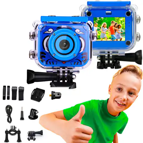 ⁨Extralink Kids Camera H18 Blue | Camera | 1080P 30fps, IP68, 2.0" display⁩ at Wasserman.eu