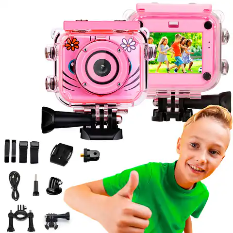 ⁨Extralink Kids Camera H18 Pink | Camera | 1080P 30fps, IP68, 2.0" display⁩ at Wasserman.eu