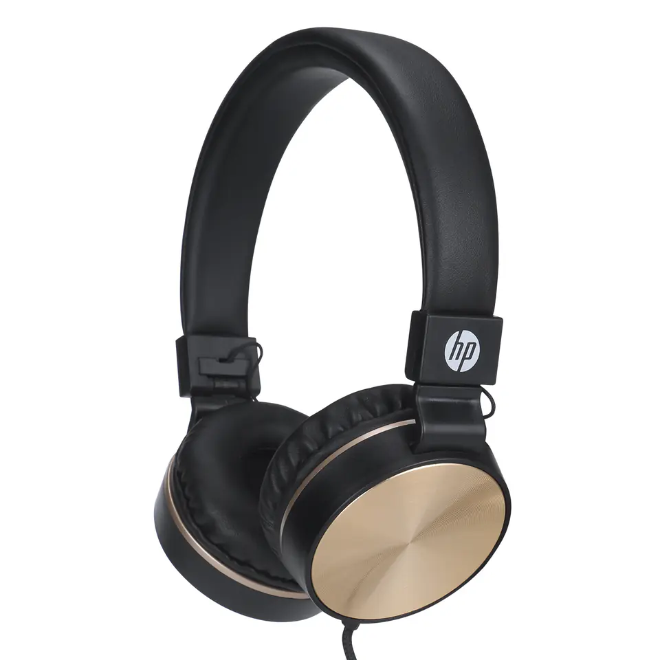 HP DHH-1206 Black słuchawki z mikrofonem, przewodowa, czarno-złota, klasyczna typ 3,5mm jack w sklepie Wasserman.eu