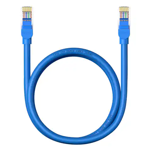 ⁨Kabel przewód sieciowy Ethernet Cat 6 RJ-45 1000Mb/s skrętka 1m niebieski⁩ w sklepie Wasserman.eu