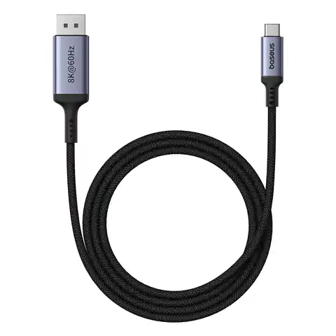 ⁨Kabel jednokierunkowy USB-C do DisplayPort 1.4 HD 8K 60Hz 2m czarny⁩ w sklepie Wasserman.eu