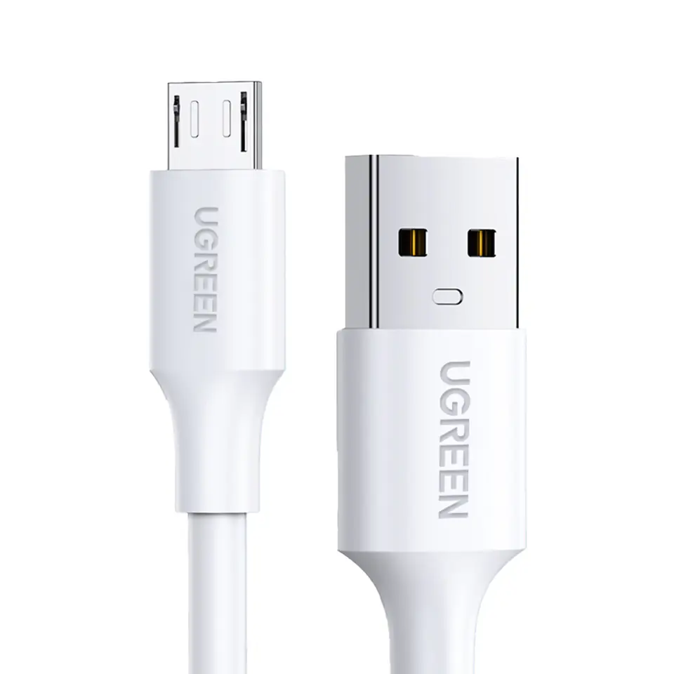 ⁨Kabel przewód PVC USB0-A - microUSB 480 Mb/s 1.5m biały⁩ w sklepie Wasserman.eu