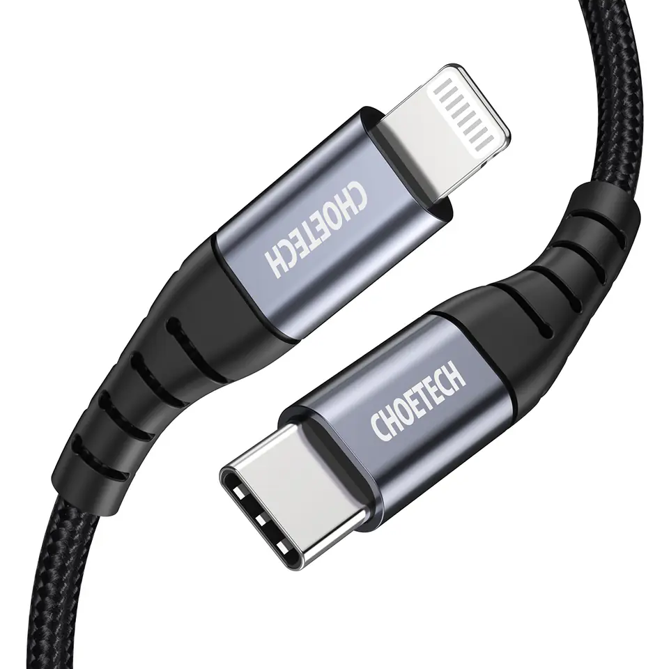 ⁨Kabel przewód do iPhone MFi USB-C - Lightning 480Mb/s 3A 2m czarny⁩ w sklepie Wasserman.eu