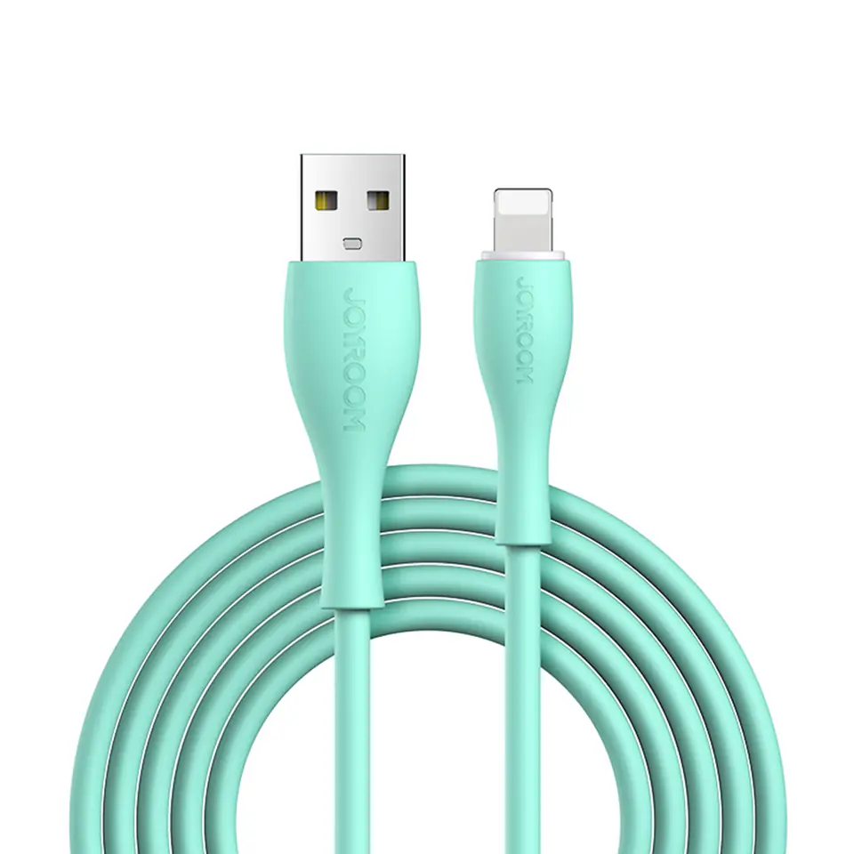 ⁨Kabel przewód do iPhone USB-A - Lightning 3A wskaźnik ładowania 2m zielony⁩ w sklepie Wasserman.eu
