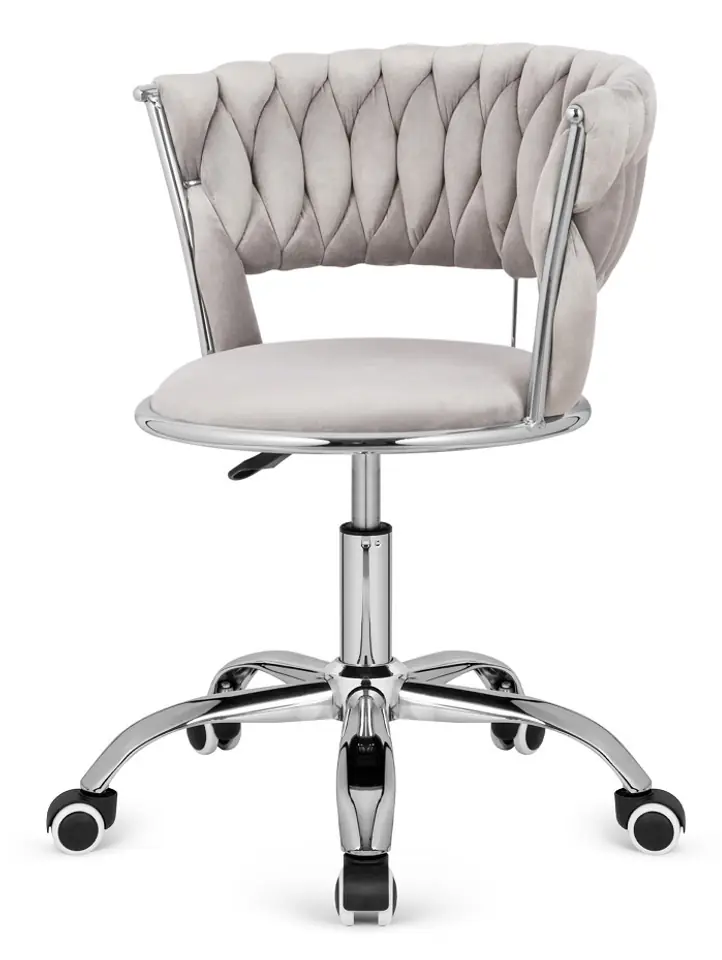 ⁨Krzesło obrotowe warkocz TRECCIA OFFICE GREY VELVET⁩ w sklepie Wasserman.eu