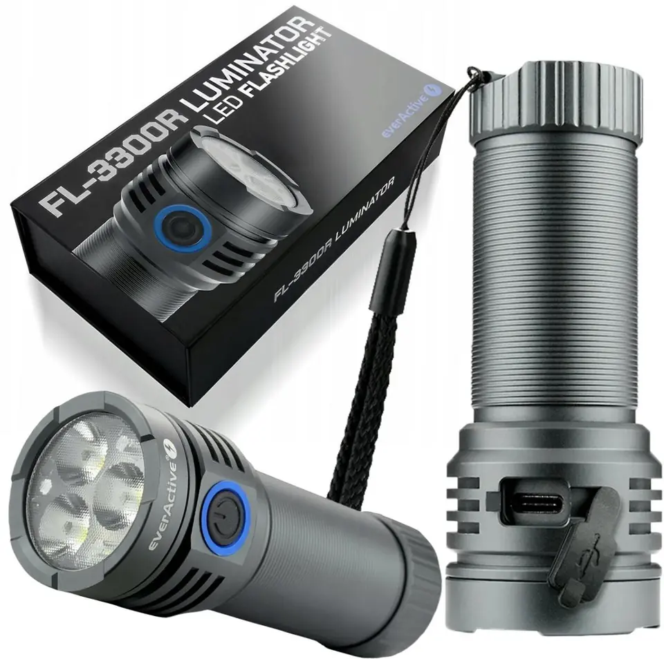 Latarka ręczna 3x Osram P9 10W LED everActive FL-3300R Luminator 3300 lumenów IPX4 w sklepie Wasserman.eu