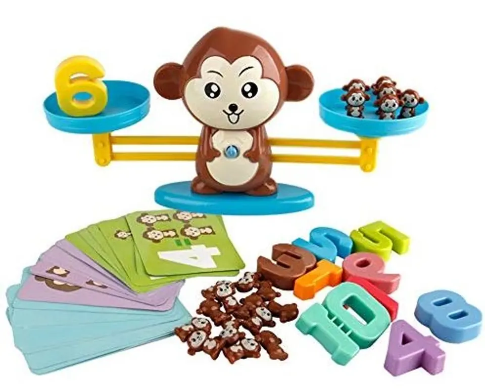 ⁨WEIGHING PAN MONKEY GAME EDUCATIONAL LEARNING MATHEMATICS⁩ at Wasserman.eu