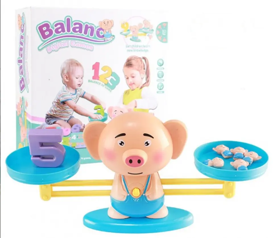 ⁨WEIGHING PAN PIG GAME EDUCATIONAL LEARNING MATHEMATICS⁩ at Wasserman.eu