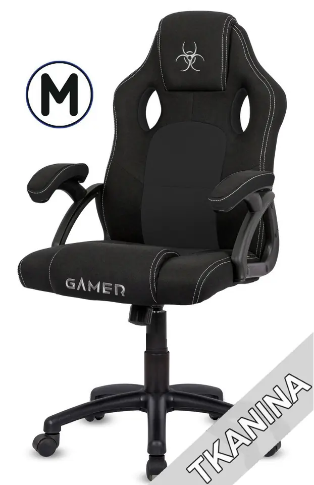 Fotel obrotowy do biurka CARRERA M BLACK FABRIC w sklepie Wasserman.eu