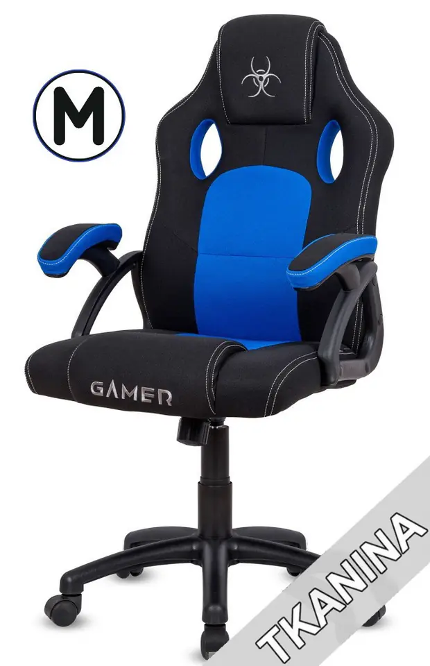 Fotel obrotowy do biurka CARRERA M BLUE FABRIC w sklepie Wasserman.eu
