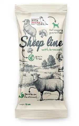 ⁨SYTA MICHA Sheep line Sheep with broccoli - chew for dog- 12 cm⁩ at Wasserman.eu