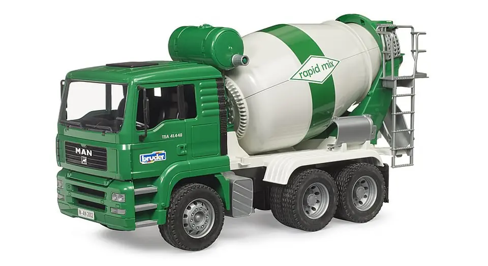 ⁨MAN TGA Concrete mixer white and green BRUDER⁩ at Wasserman.eu