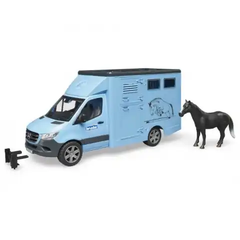 ⁨Mercedes Sprinter do przewozu koni z figurką konia 02674 BRUDER⁩ w sklepie Wasserman.eu