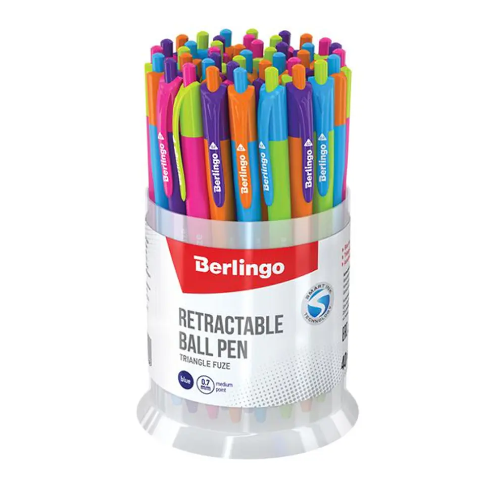 ⁨Berlingo, długopis automatyczny kulkowe, niebieskie, 40szt, 0.7mm, Triangle Fuze RT⁩ w sklepie Wasserman.eu