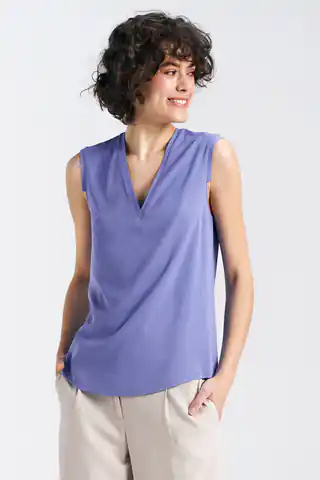 ⁨Bluzka bez rękawów, z dekoltem V - fioletowy - B161 (kolor fiolet, rozmiar 42)⁩ w sklepie Wasserman.eu
