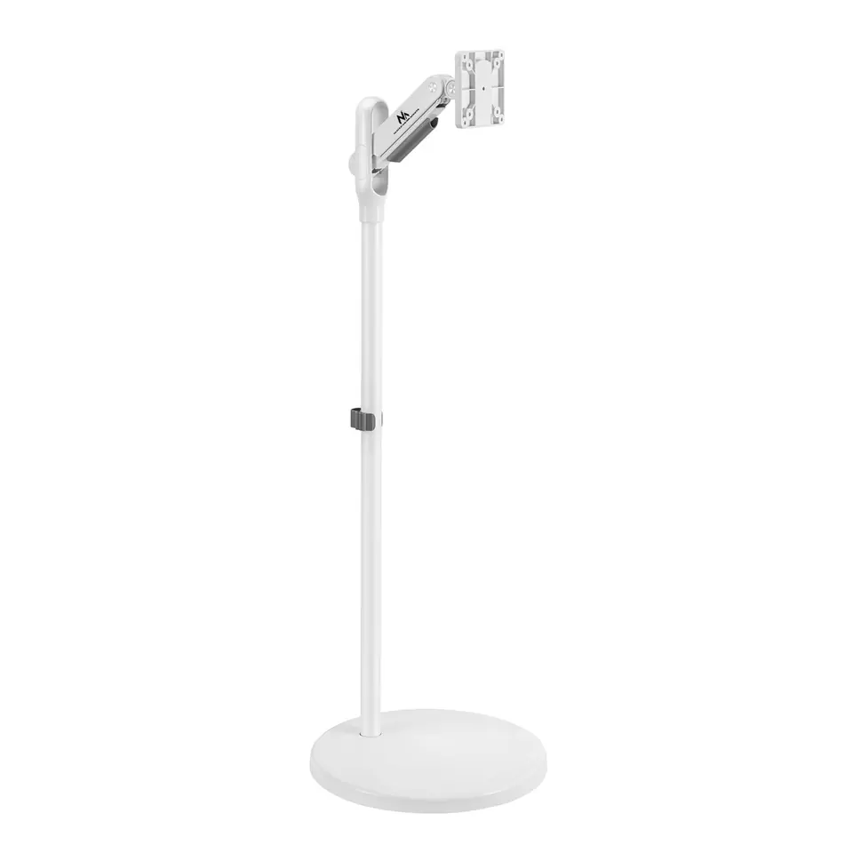 ⁨Maclean Mobile Monitor/TV Floor Stand, Gas Spring, 17"-35", 2-10kg, White, MC-970W⁩ at Wasserman.eu