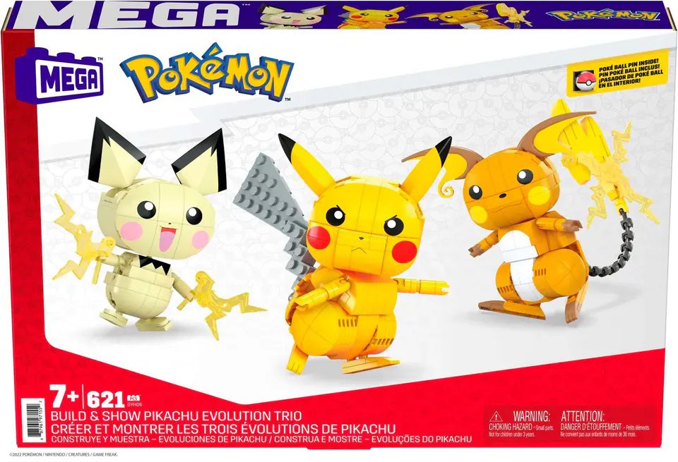 ⁨MEGA Pokémon Construx Build and Show Pikachu Evolution Trio⁩ at Wasserman.eu